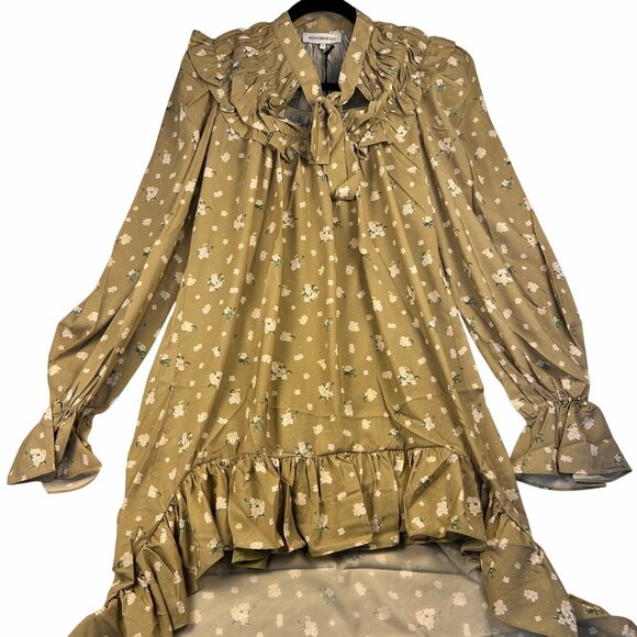 WeWoreWhat Green Floral High-Low Ruffle Maxi Dress Size S Feminine Cottagecore - Picture 12 of 13